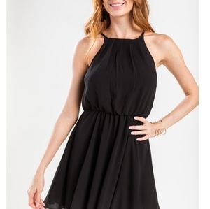 Black chiffon dress